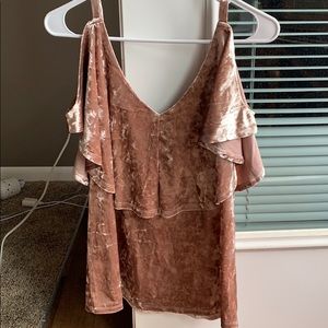 Velvet off the shoulder shirt